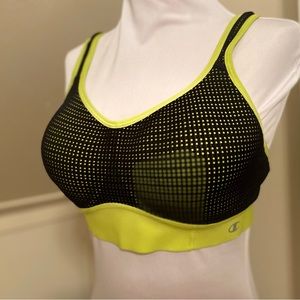 Champion Sports Bra Black & Yellow Sz Medium